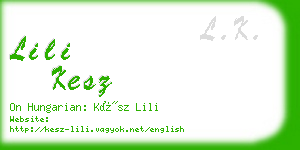 lili kesz business card
